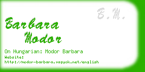 barbara modor business card